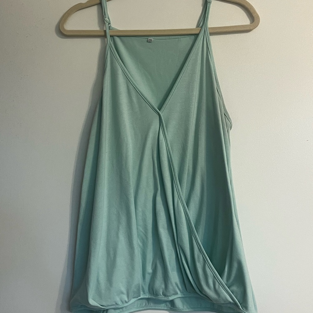 Elegant Women's Mint Green Wrap Top